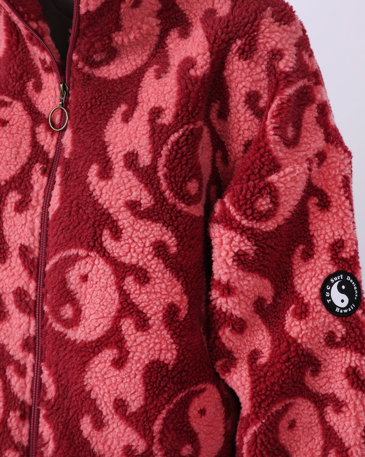 Wave Sherpa Fleece - Ruby