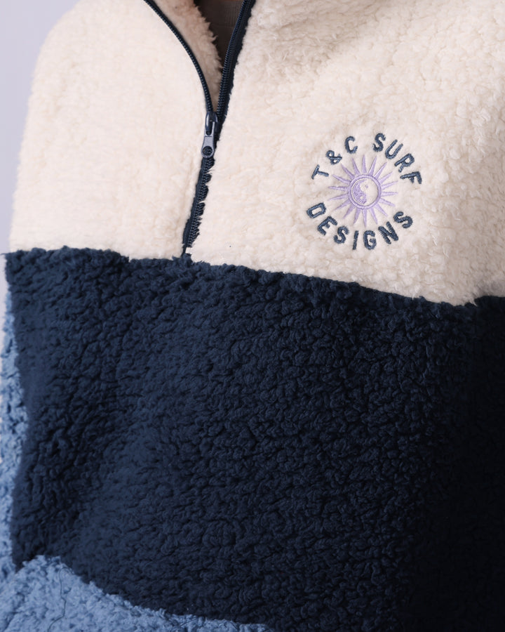 Blockout 1/4 Zip Sherpa - Blue