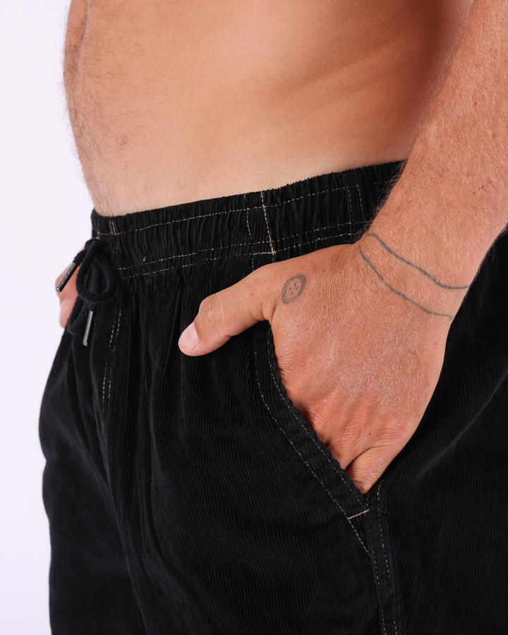 Whaler Cord Short - Washed Black
