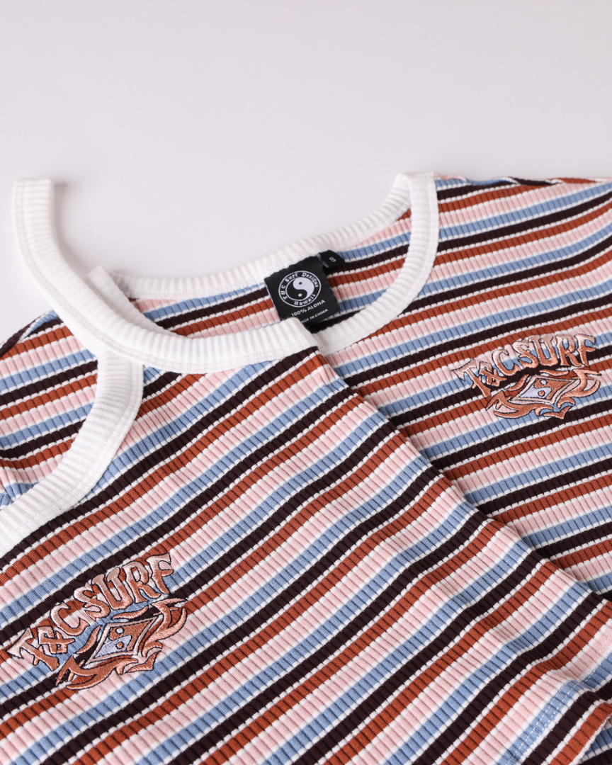 Lines Rib Crop Tee  - Stripe