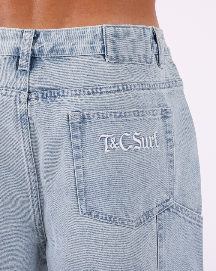 Stringer Denim Short - Bleached Blue