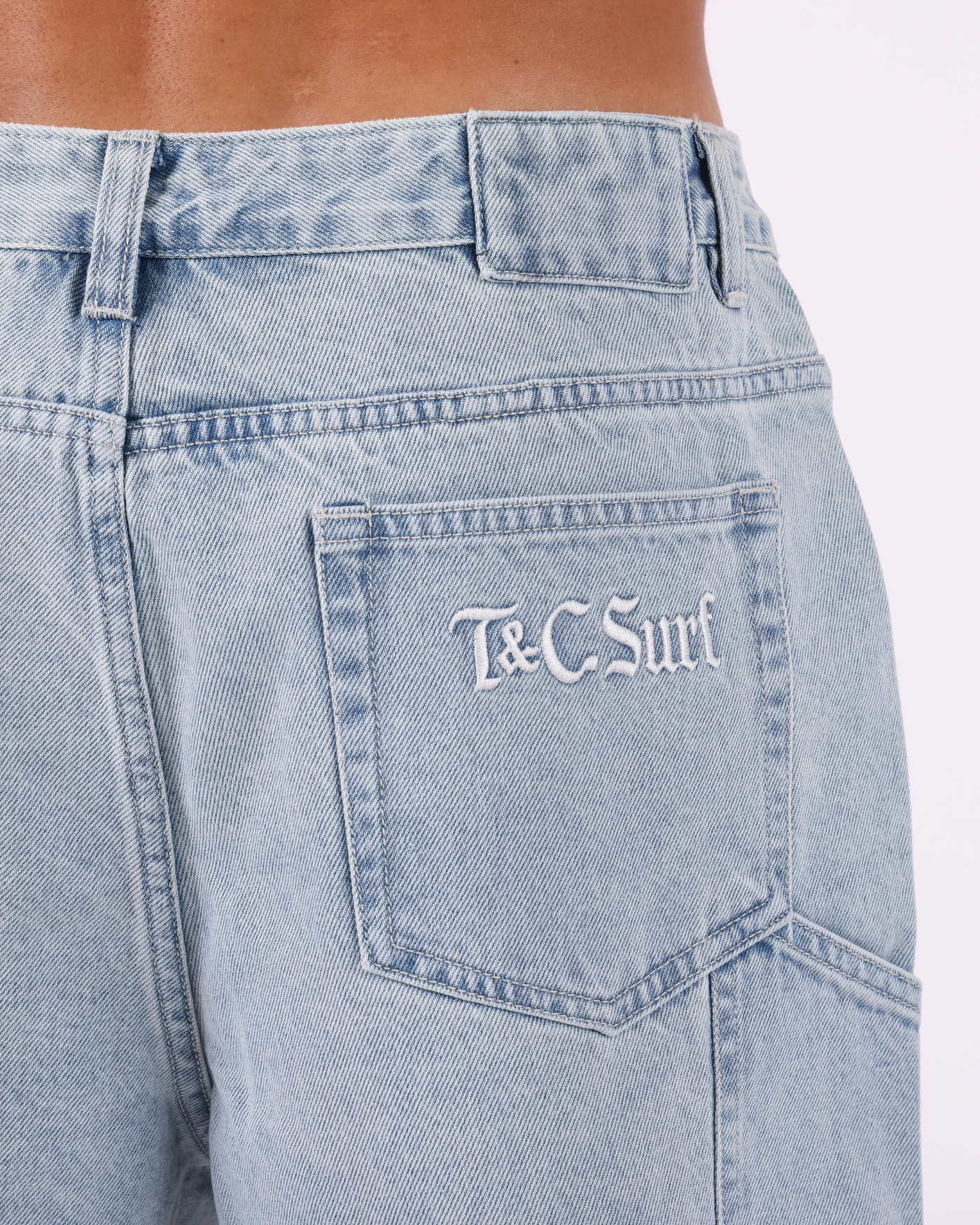 Stringer Denim Short - Bleached Blue