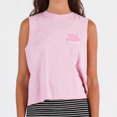 Boarder Check Tank - Washed Pink