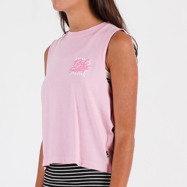 Boarder Check Tank - Washed Pink