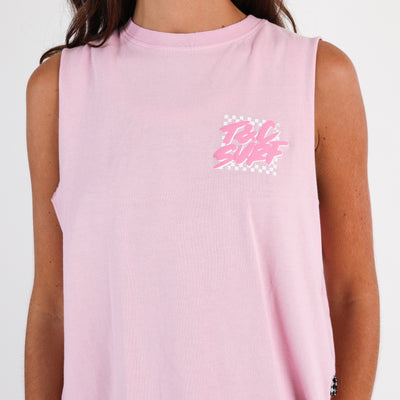 Boarder Check Tank - Washed Pink