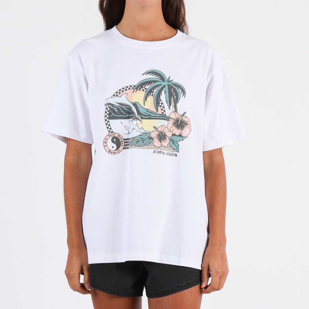 Aloha Holiday Tee - White