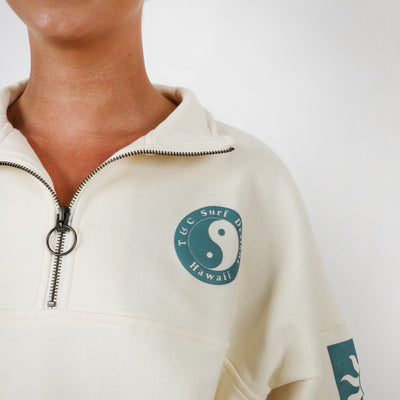 Retro Sun Half Zip Fleece - Snow