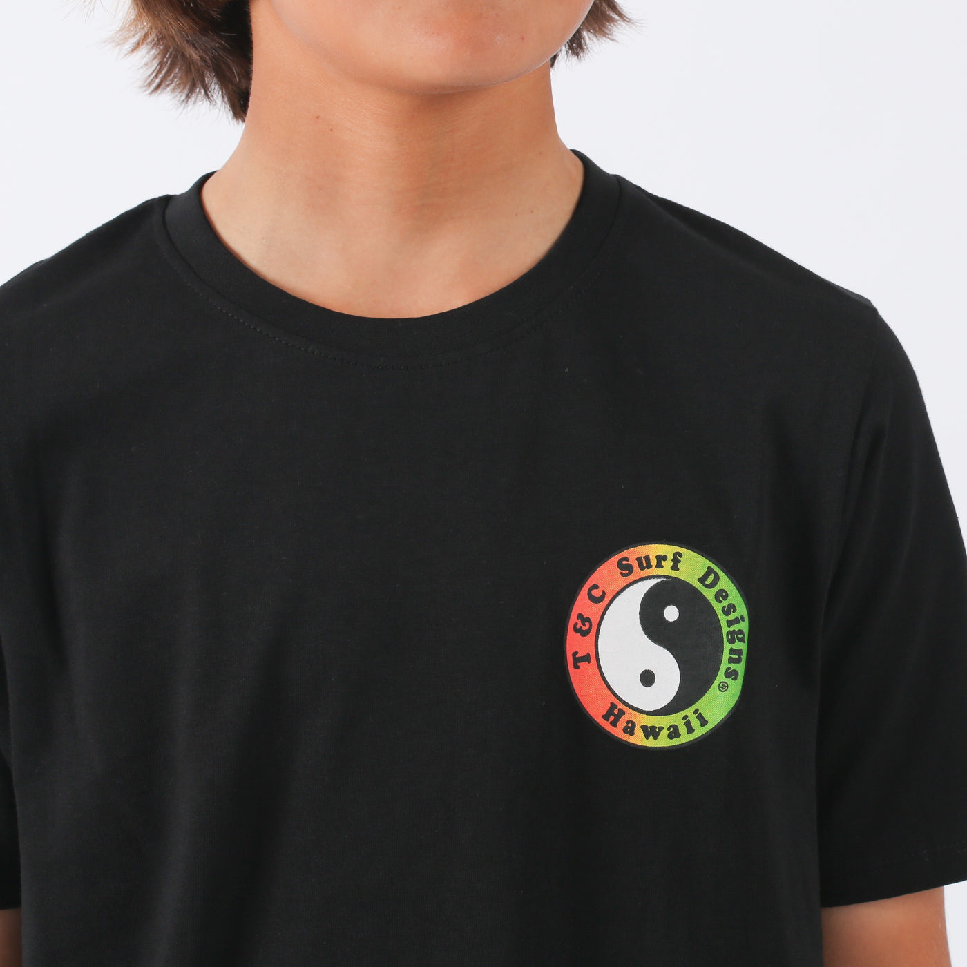 Boys OG Logo Tee - Black Rasta