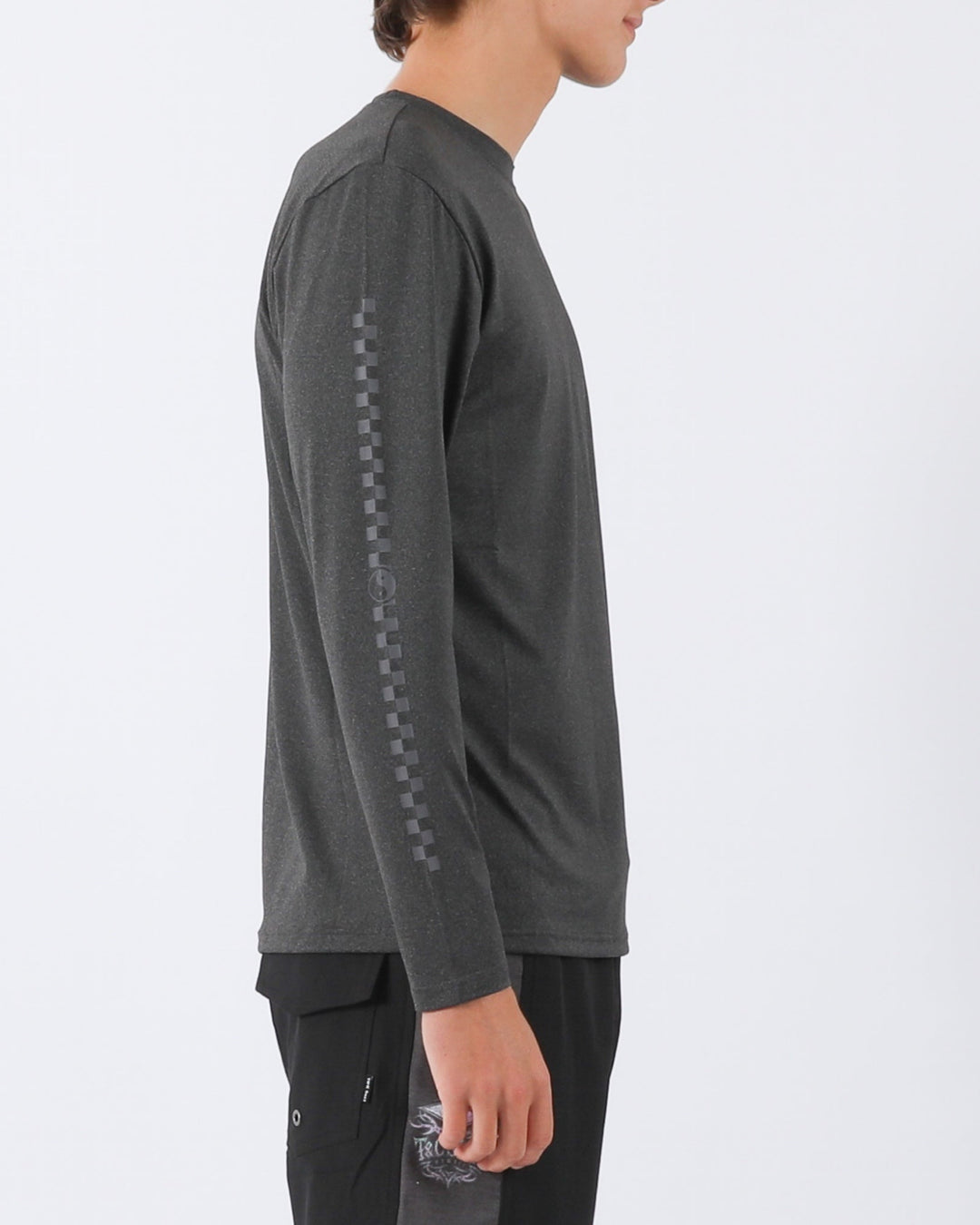 Checker L/S Surf Tee UPF 50+ - Black Heather