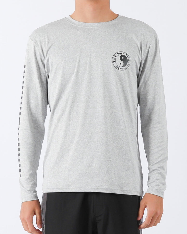 Checker L/S Surf Tee UPF 50+ - Lt Grey Heather