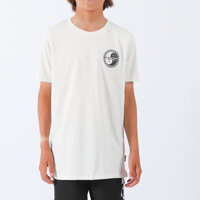 Boys Icon Checker Tee - Bone/Jade