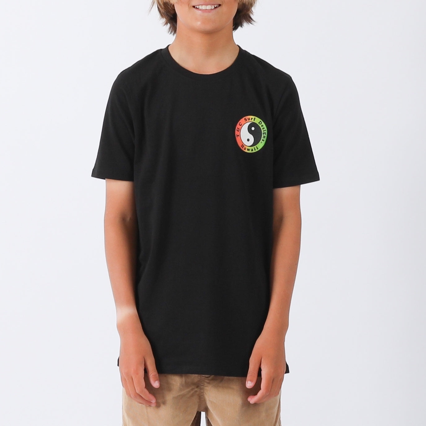 Boys OG Logo Tee - Black Rasta