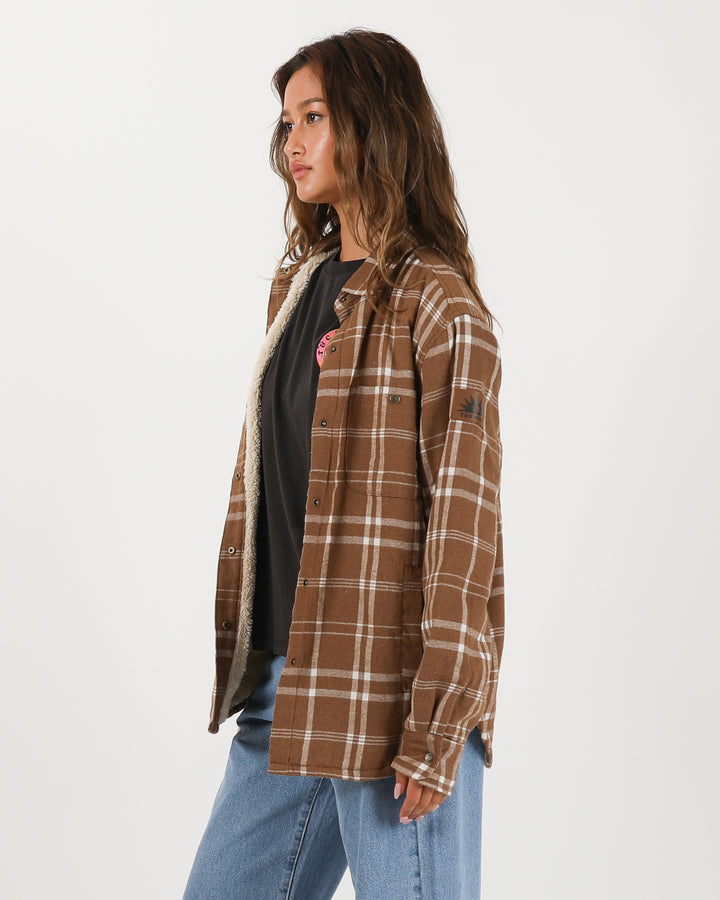Canyon Sherpa Shacket - Chocolate
