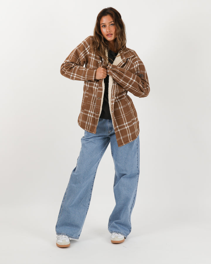 Canyon Sherpa Shacket - Chocolate