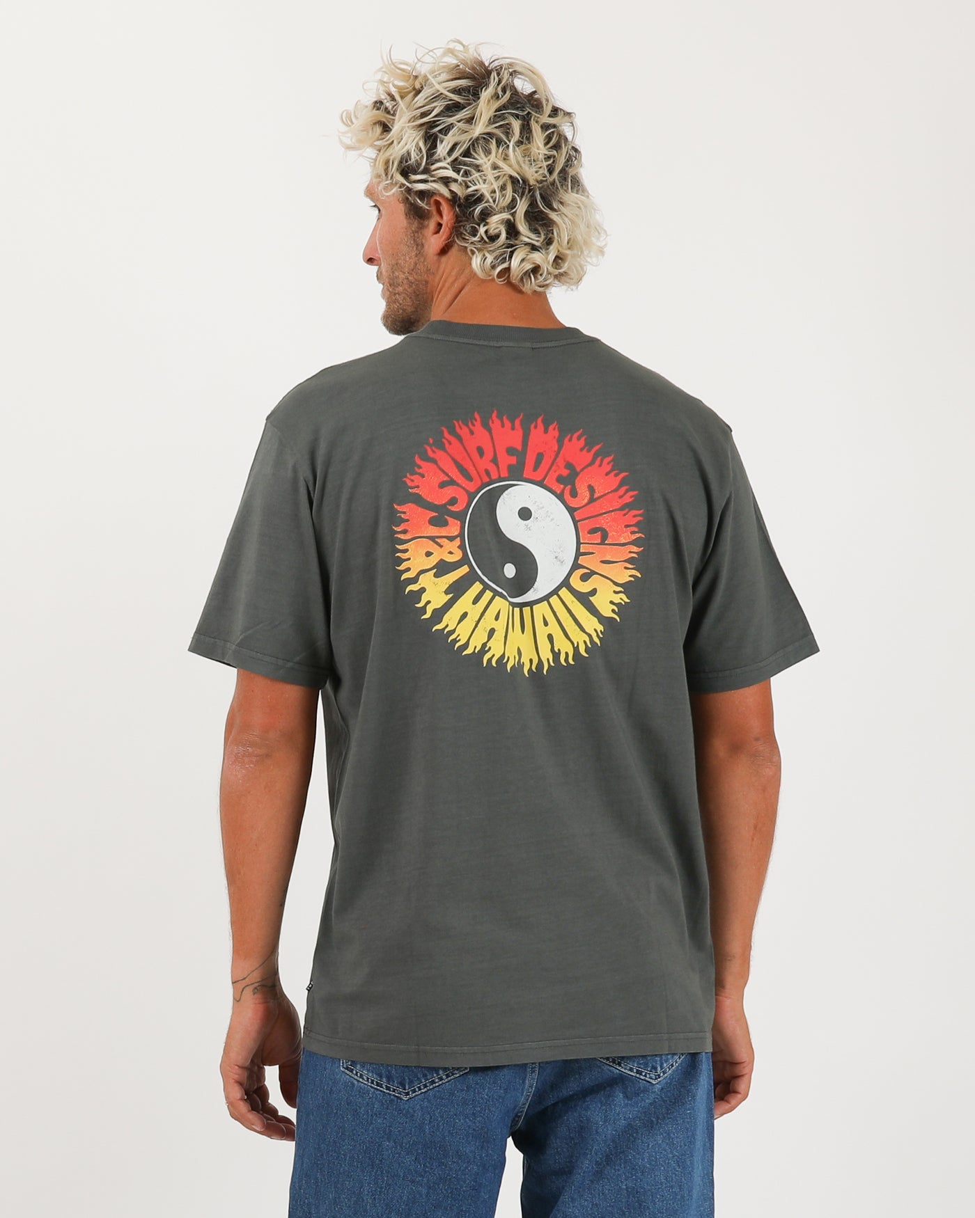 Lit Up Tee - Washed Char