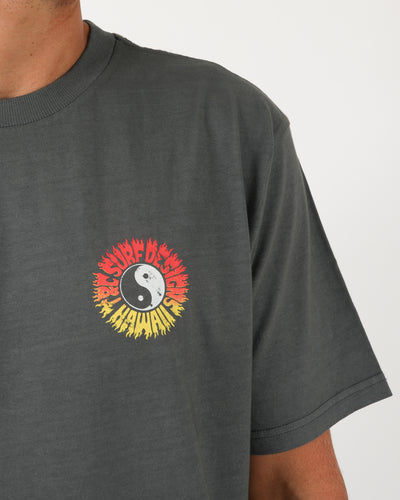 Lit Up Tee - Washed Char
