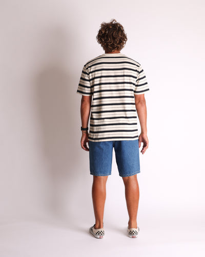 Nomad Stripe Tee - Bone/Black