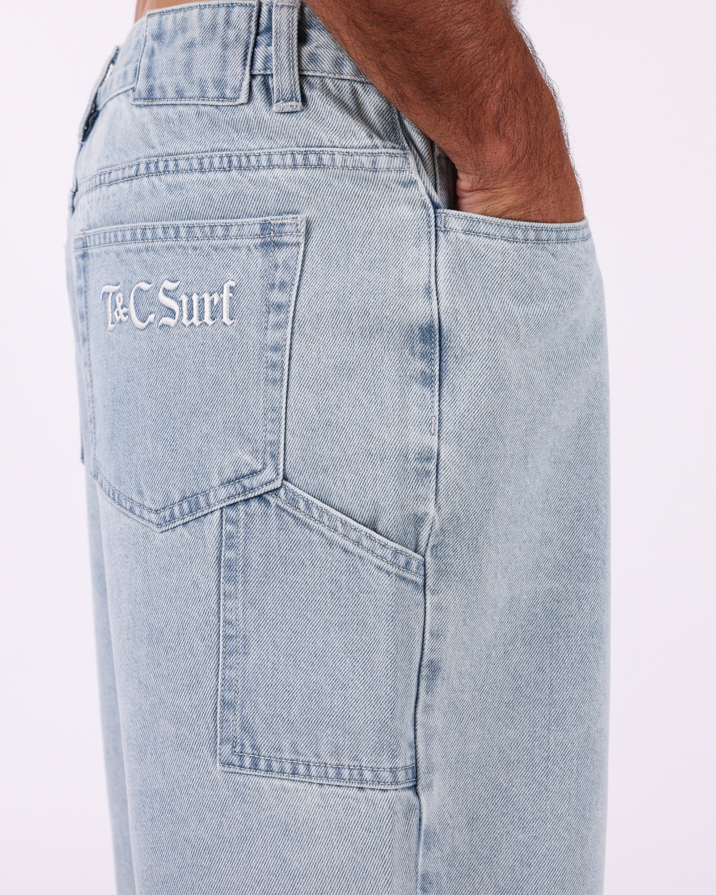 Stringer Denim Short - Bleached Blue