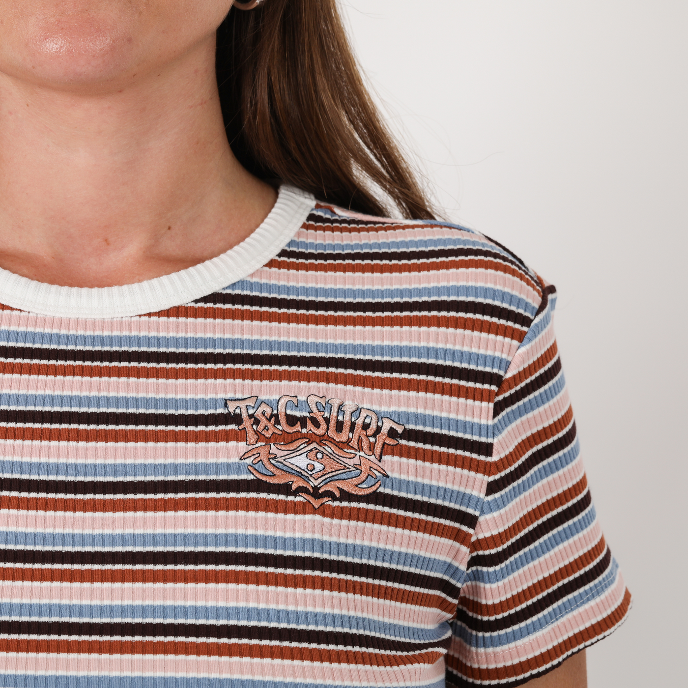 Lines Rib Crop Tee  - Stripe
