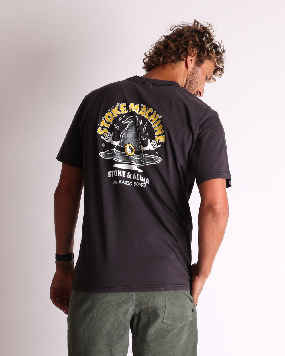 Stoke Machine Tee - Washed Black