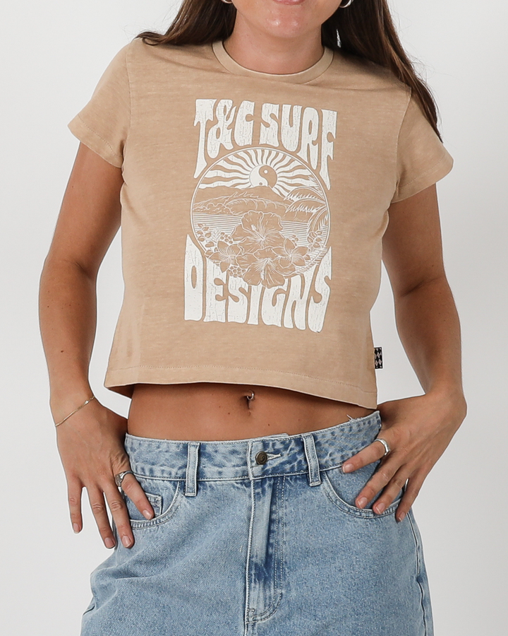Scenic Shrunken Fit Tee - Washed Honey