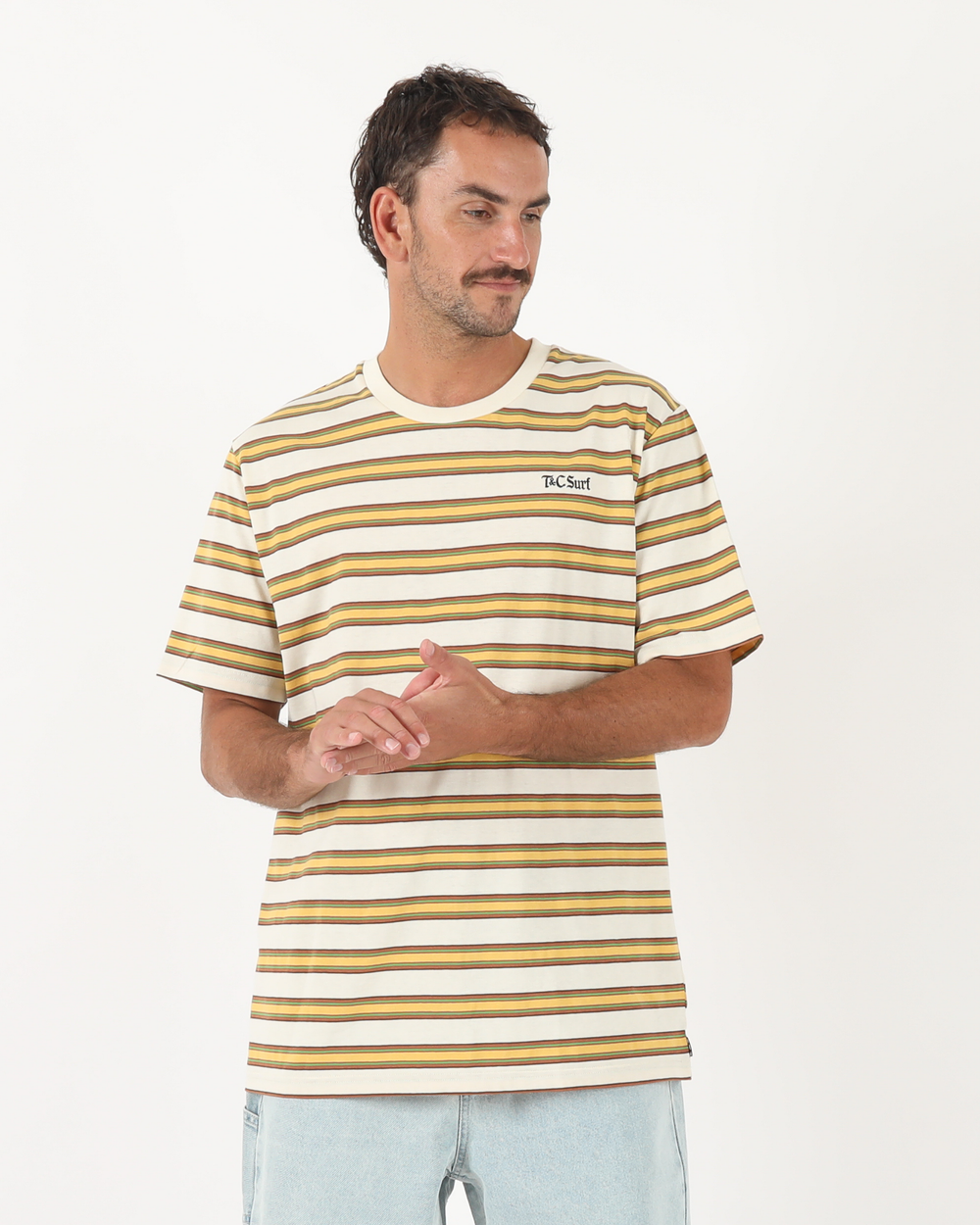 Cali Stripe Tee - Bone