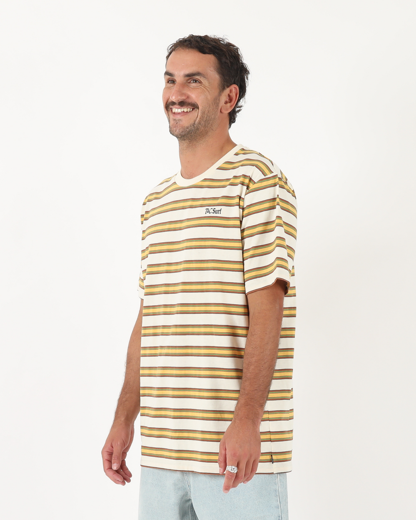 Cali Stripe Tee - Bone