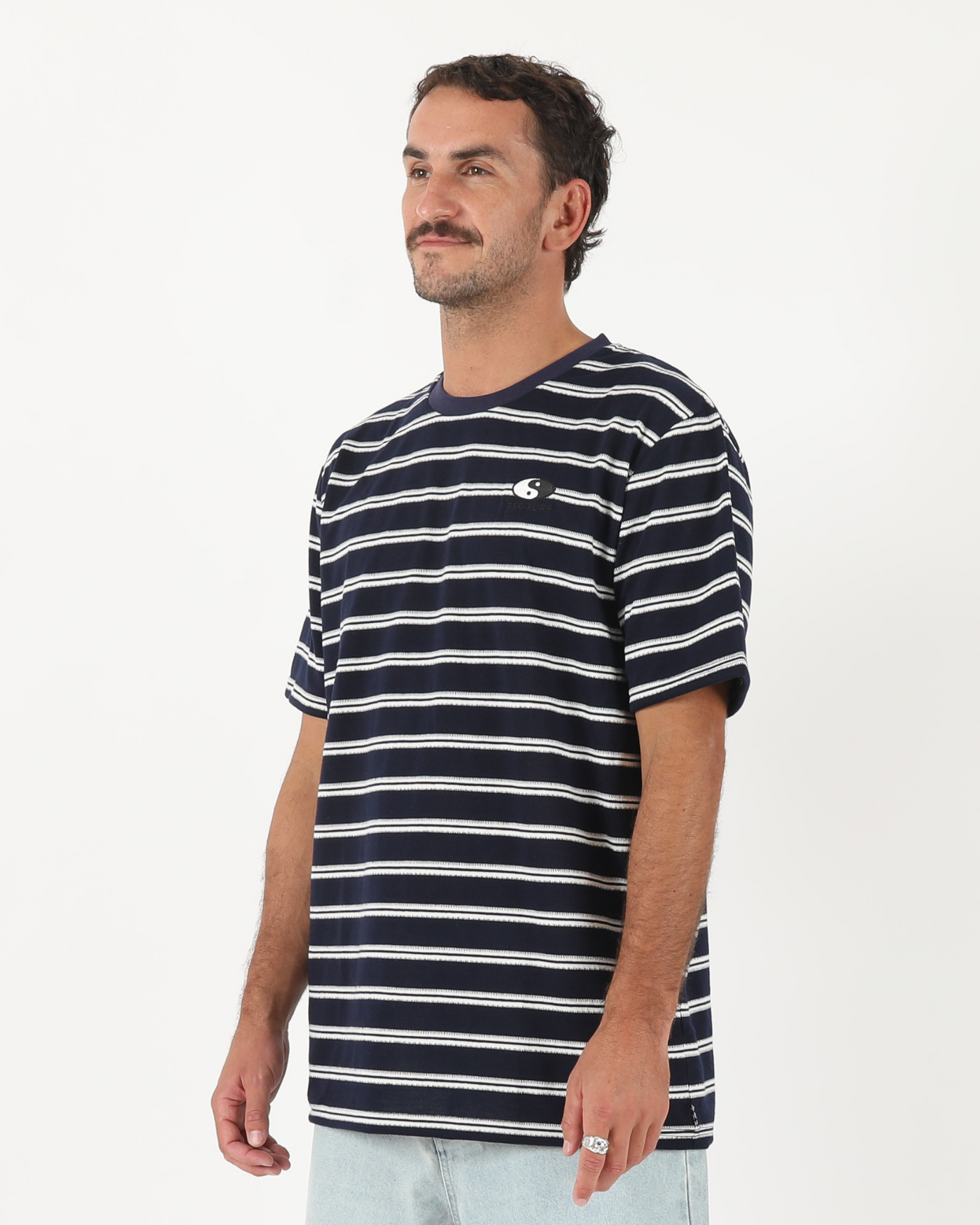 Jive Stripe Tee - Navy