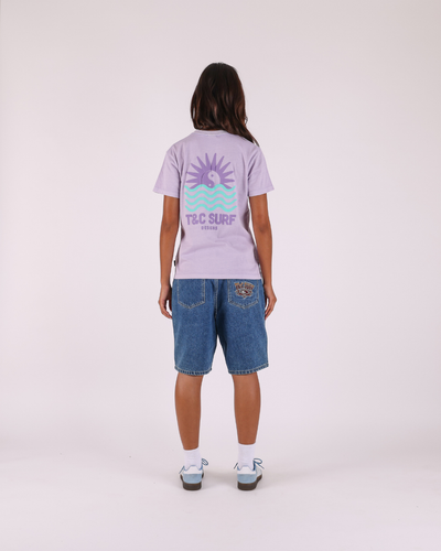 Sunset Puff Tee - Washed Lilac