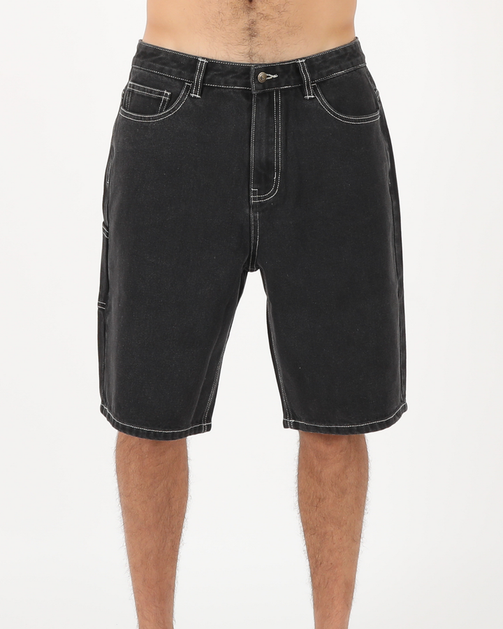 Stringer Denim Short - Washed Black