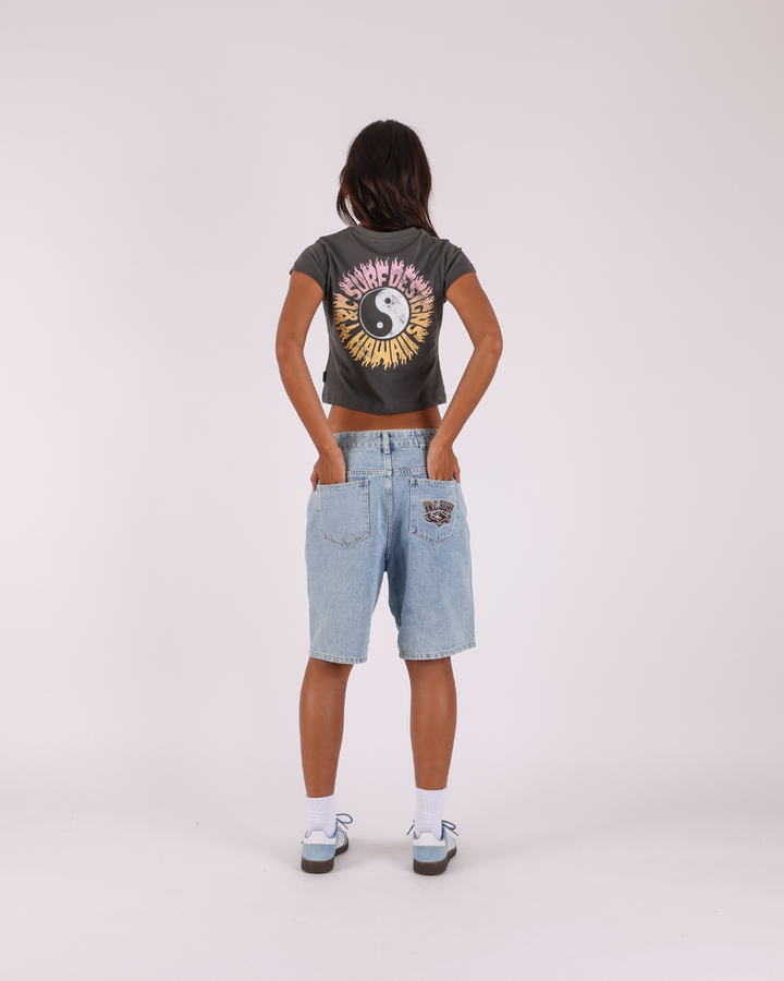 Lit Up Shrunken Fit Tee - Vintage Char