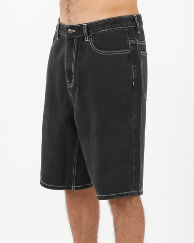 Stringer Denim Short - Washed Black