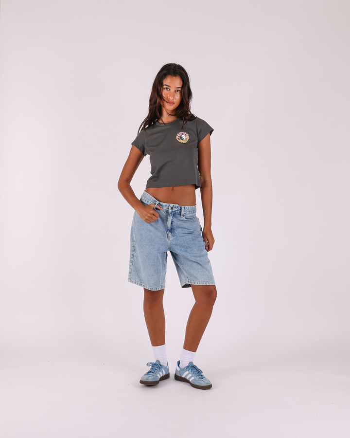 Lit Up Shrunken Fit Tee - Vintage Char