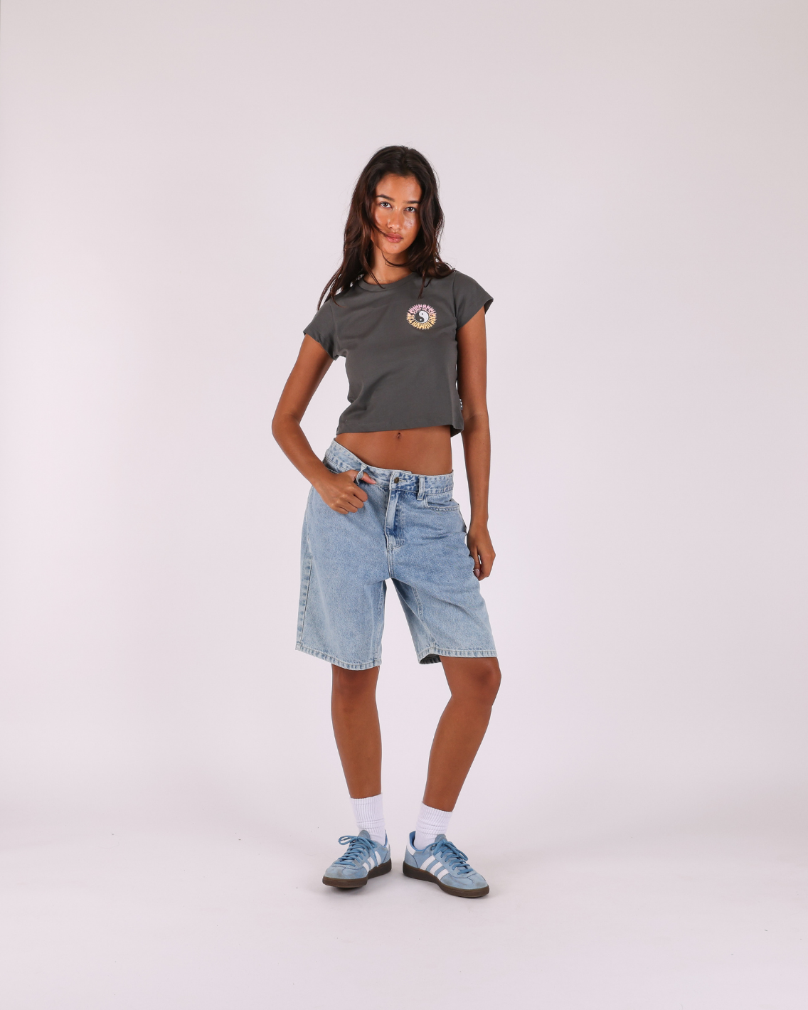 Lit Up Shrunken Fit Tee - Vintage Char