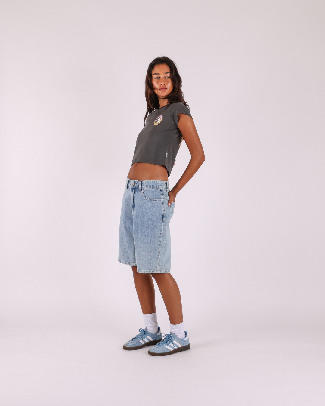 Lit Up Shrunken Fit Tee - Vintage Char
