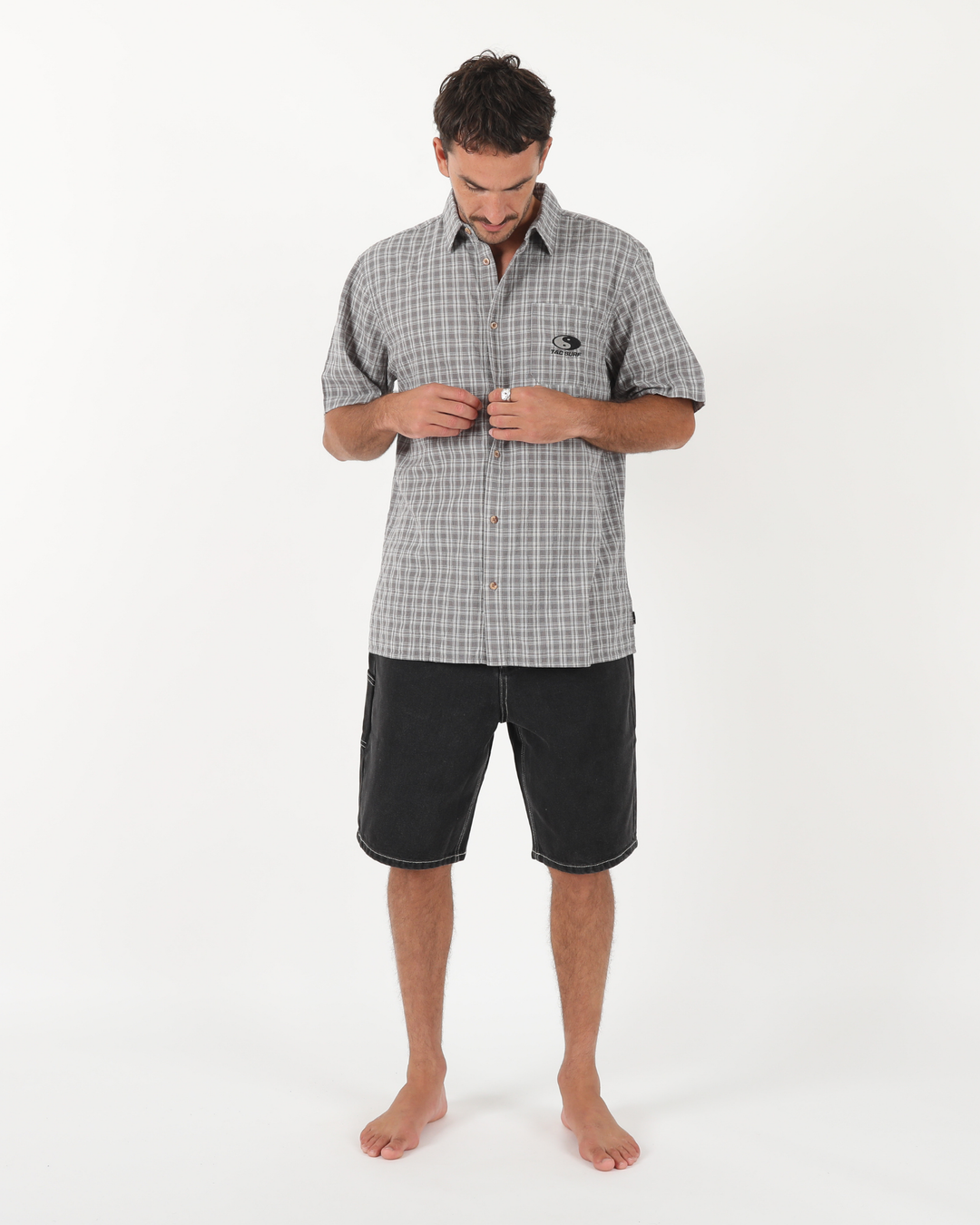 Stringer Denim Short - Washed Black