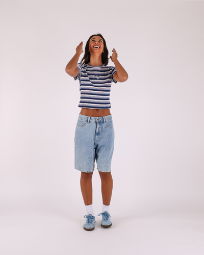 Line Up Shrunken Fit Tee - Stripe