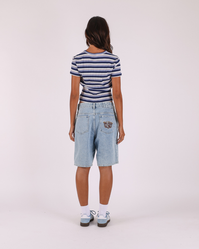 Line Up Shrunken Fit Tee - Stripe
