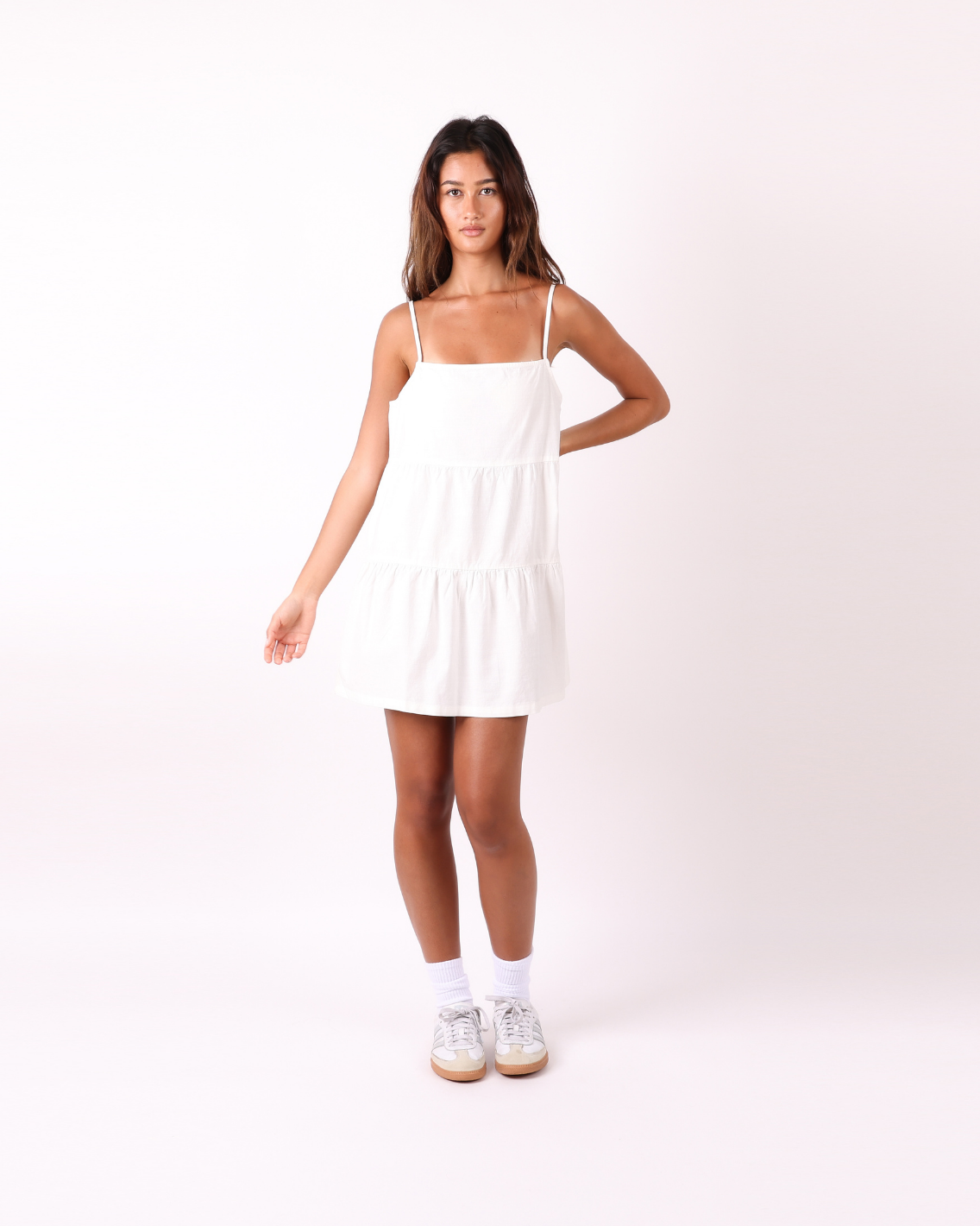 Essential Tiered Dress - White