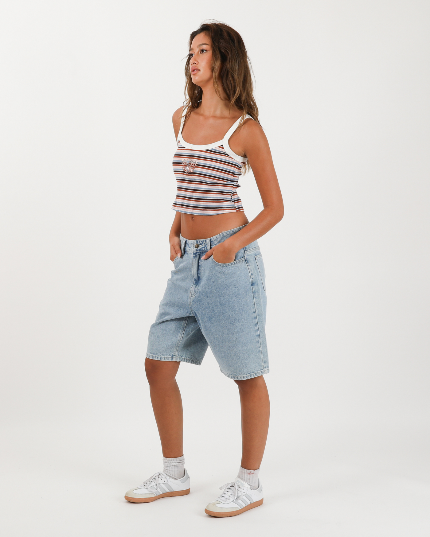 Women's Denim Jort - Bleached Blue