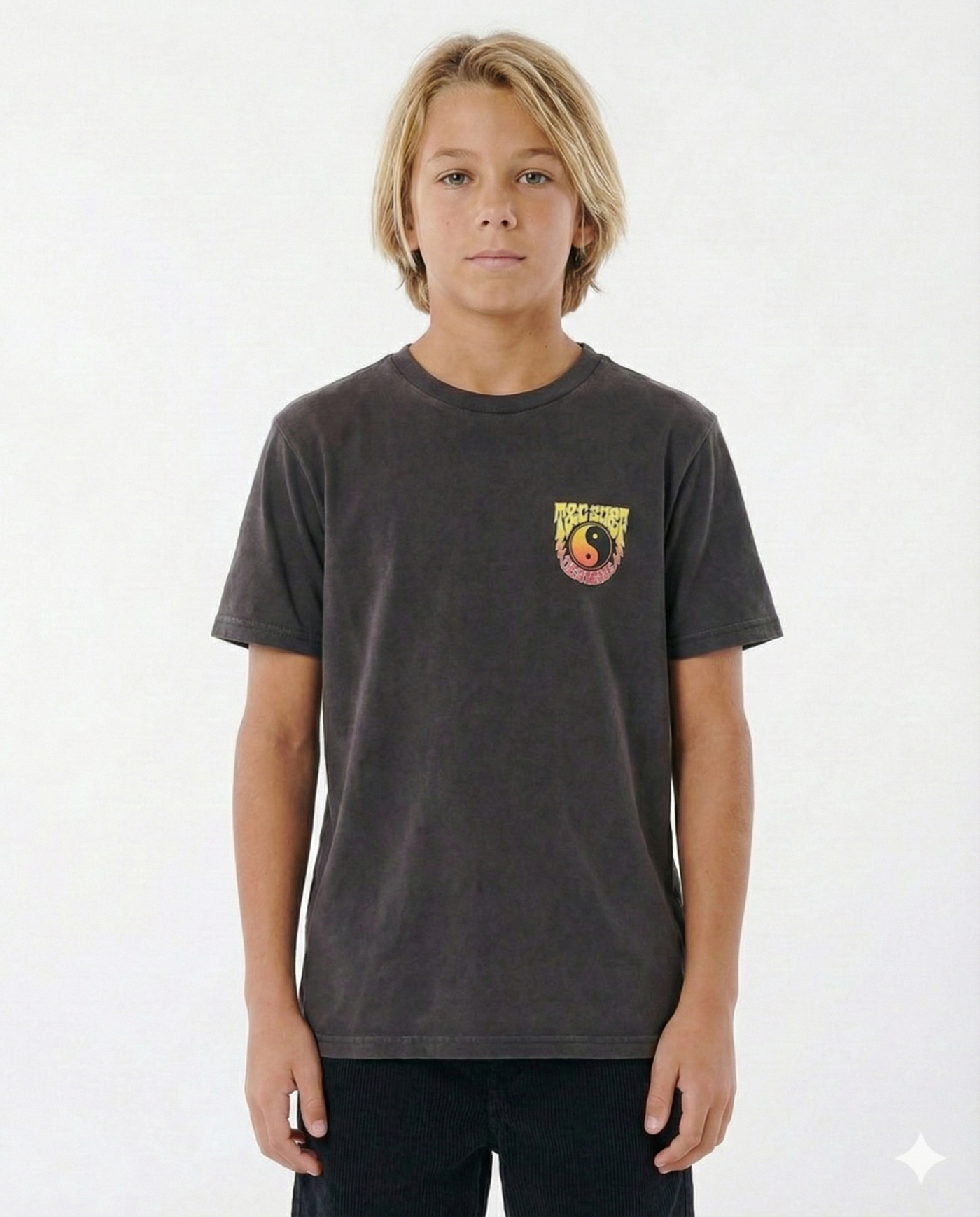 Boys Firebolt Tee - Washed Black