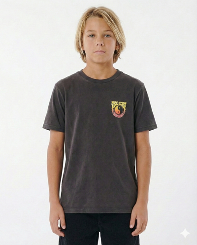 Boys Firebolt Tee - Washed Black