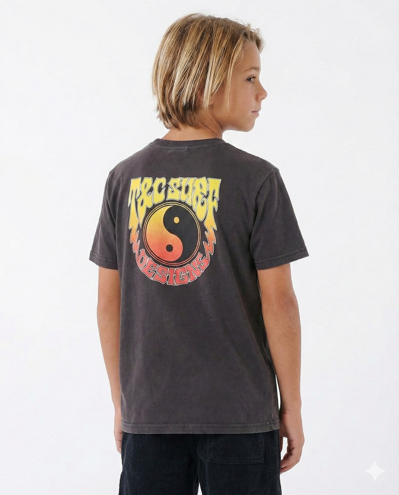 Boys Firebolt Tee - Washed Black