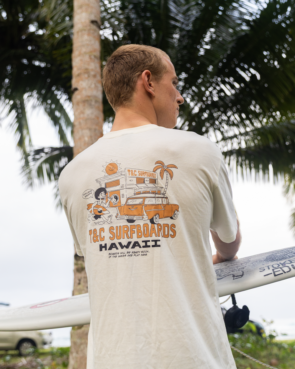Gone Surfing Tee - Natural