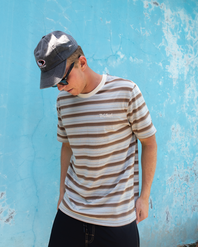 Line Up Stripe Tee - Blue/Brown
