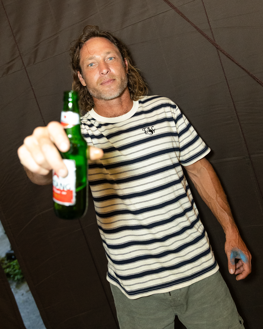 Nomad Stripe Tee - Bone/Black