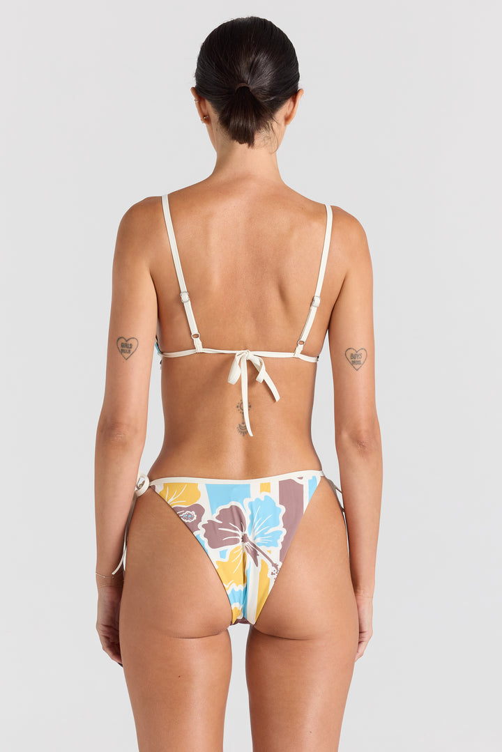 Northshore High String Tie Bottom - Hibiscus