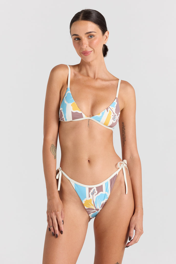 Northshore High String Tie Bottom - Hibiscus