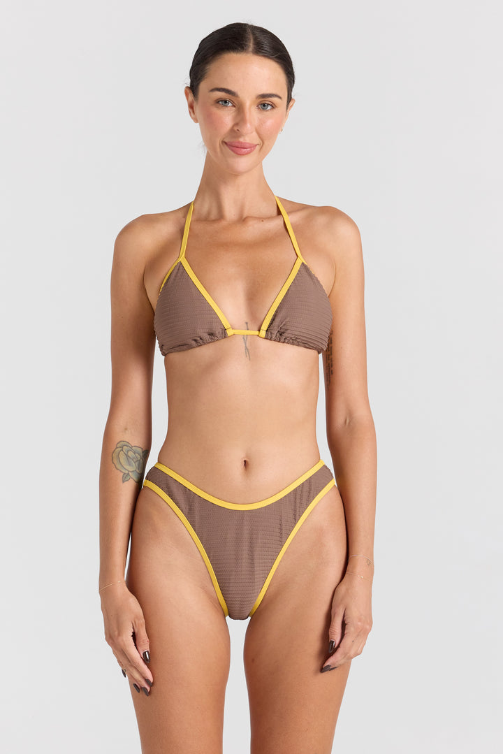 Sunset String Tie Top - Chocolate