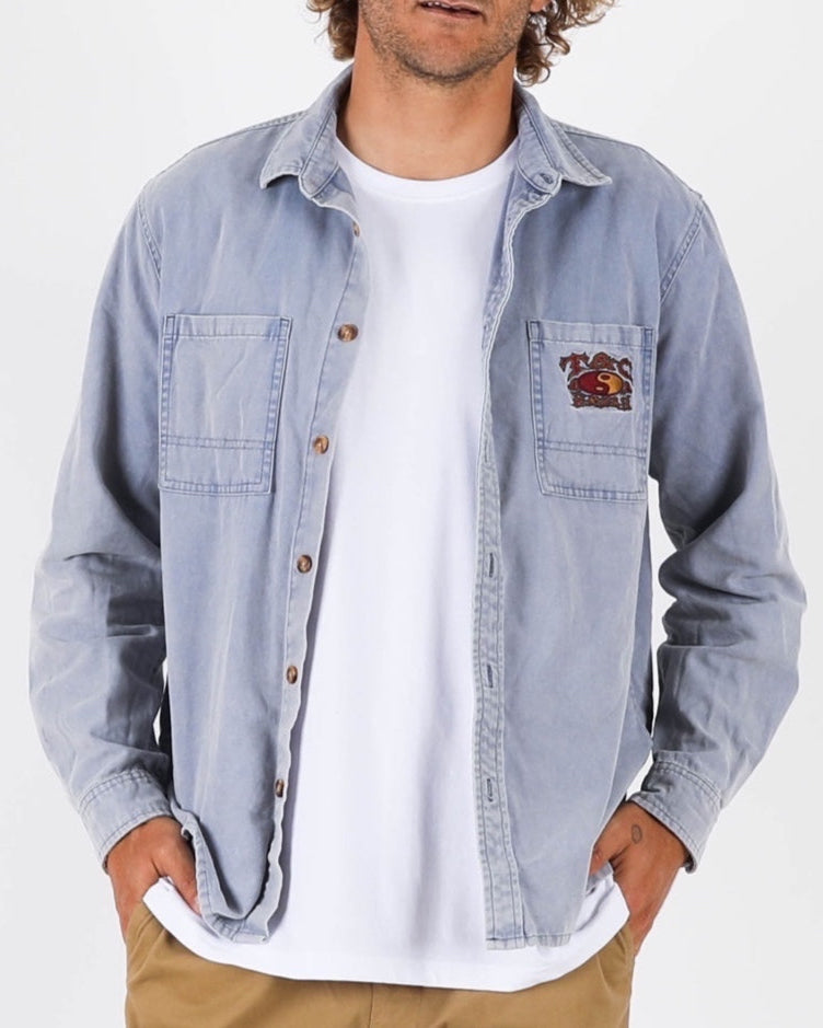 Dawn L/S Canvas Overshirt - Ocean